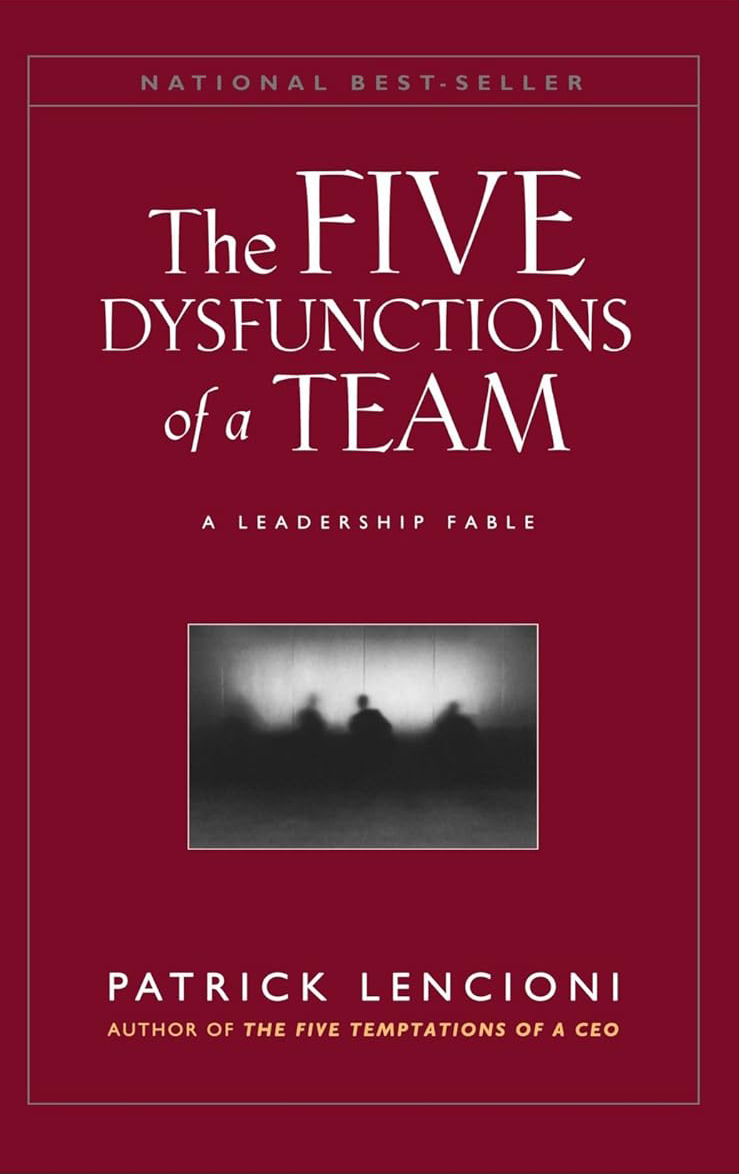 book cover of the five dysfunctions of a team by patrick lencioni